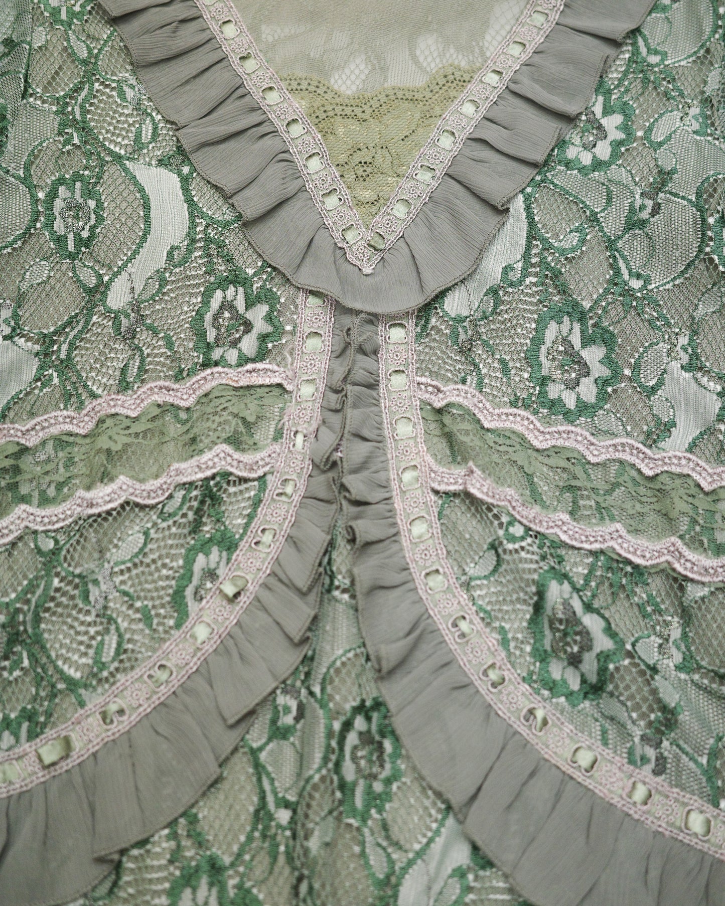 Sage Green Lace Layered Top
