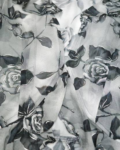 Sheer Grey Rose Blouse