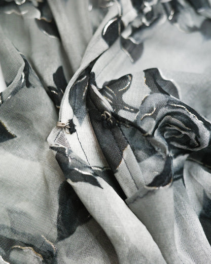 Sheer Grey Rose Blouse