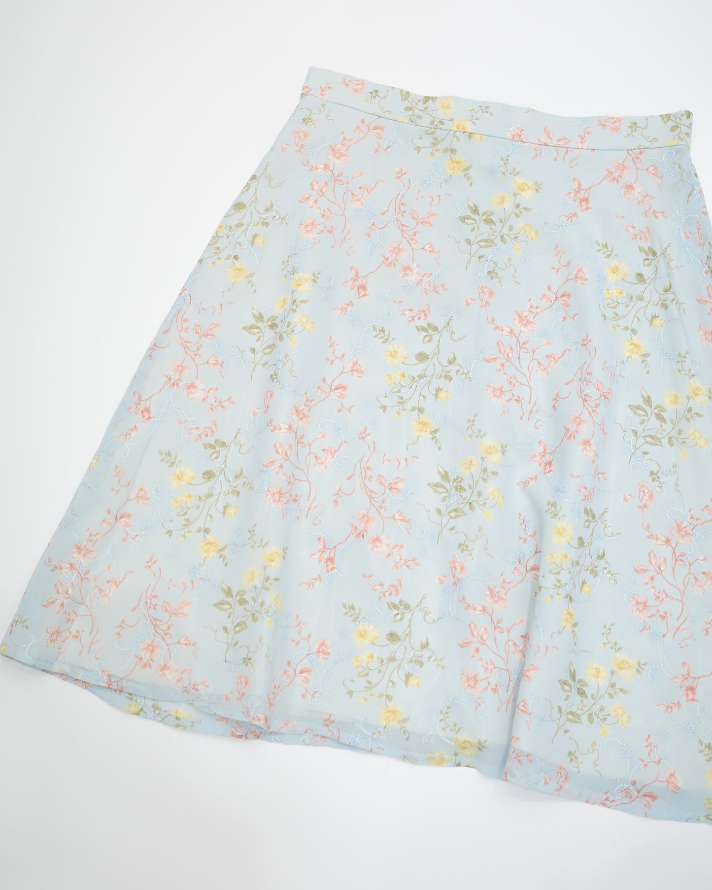 Pastel Blue Floral Skirt