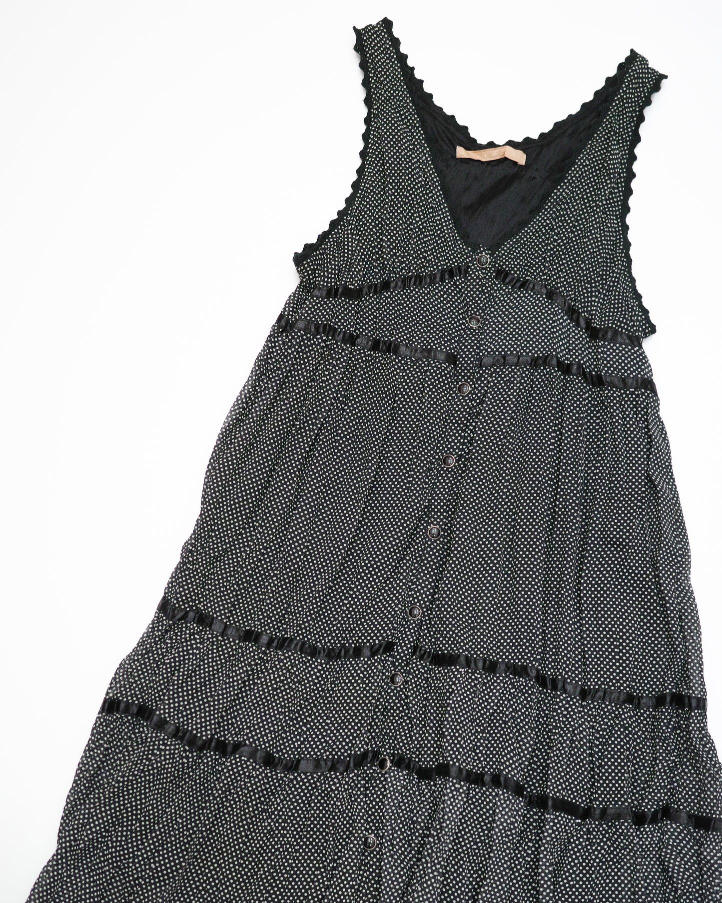 Black Polka-Dot Tiered Dress