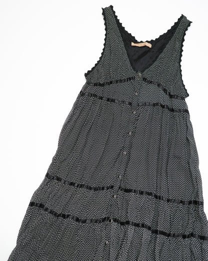 Black Polka-Dot Tiered Dress
