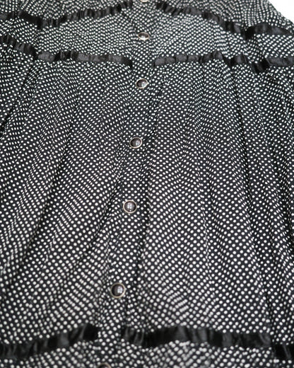 Black Polka-Dot Tiered Dress