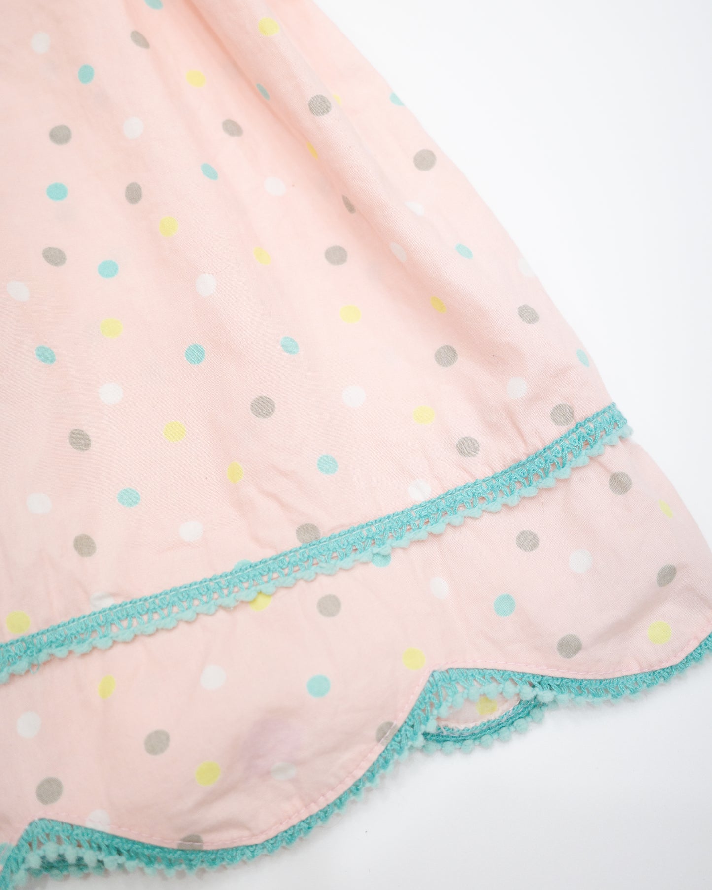 Pink Scalloped Polka-Dot Dress