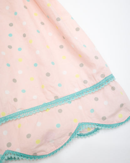 Pink Scalloped Polka-Dot Dress