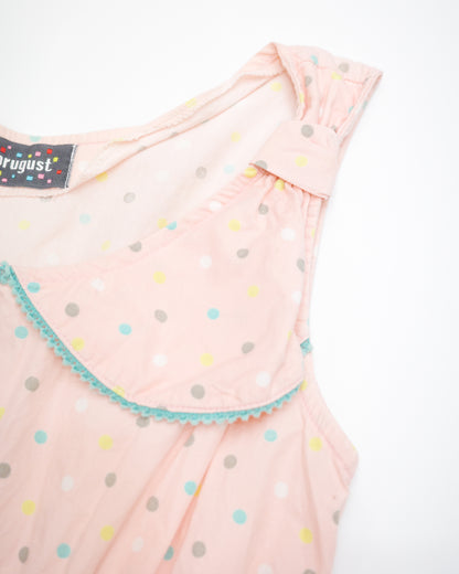Pink Scalloped Polka-Dot Dress