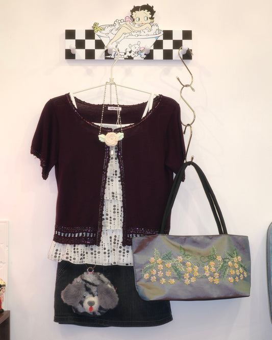 Dark Purple Sequins Outer