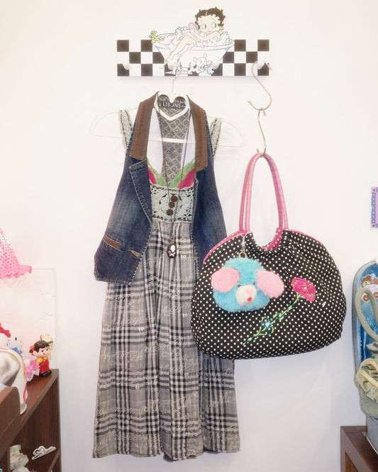 Crochet-Trim Plaid Cami Dress