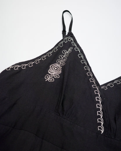 Black Floral Embroidered Cami