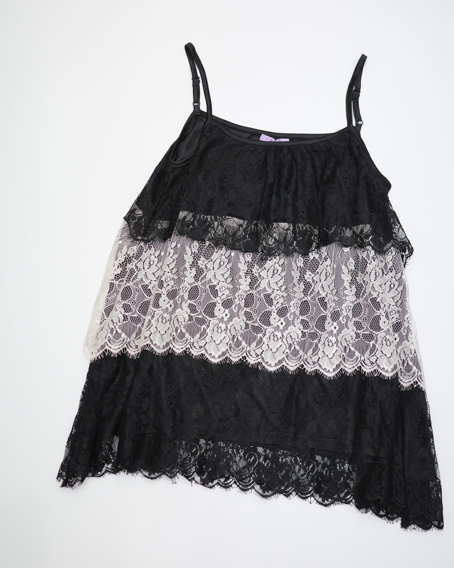 Black & White Layered Lace Cami