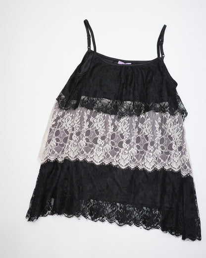 Black & White Layered Lace Cami