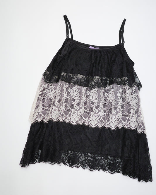 Black & White Layered Lace Cami