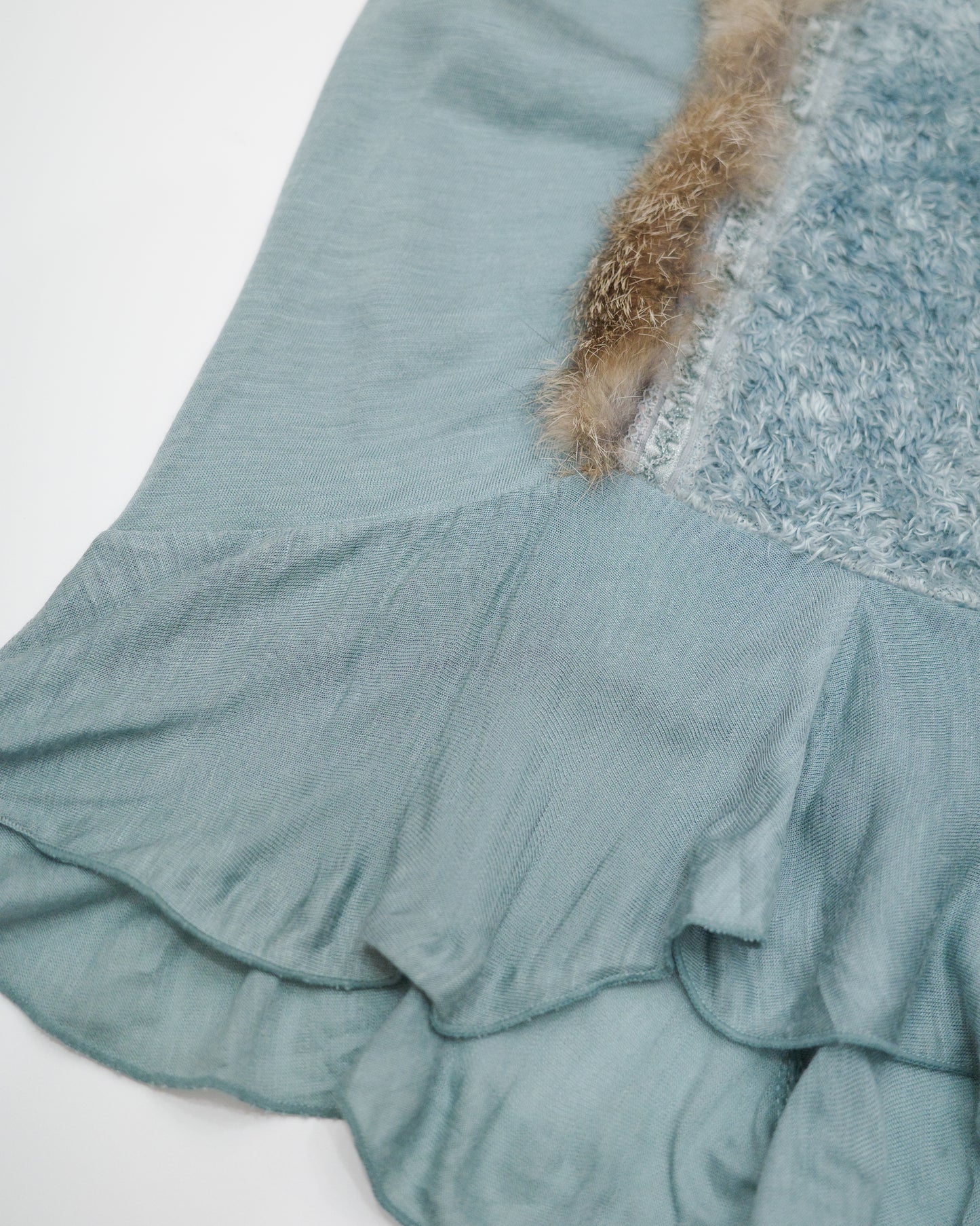 Sage Green Faux Fur Trim Cami