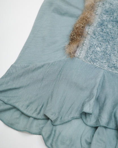 Sage Green Faux Fur Trim Cami