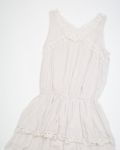 Off-White Ruffle Lace Mini Dress