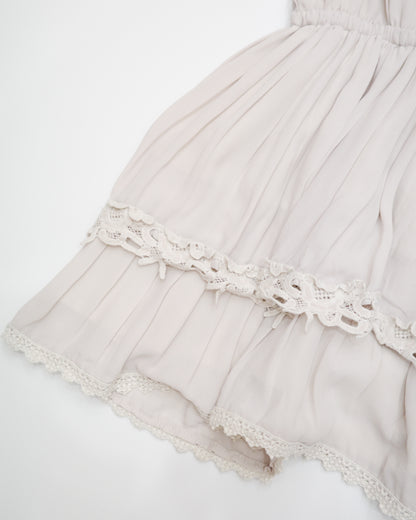 Off-White Ruffle Lace Mini Dress