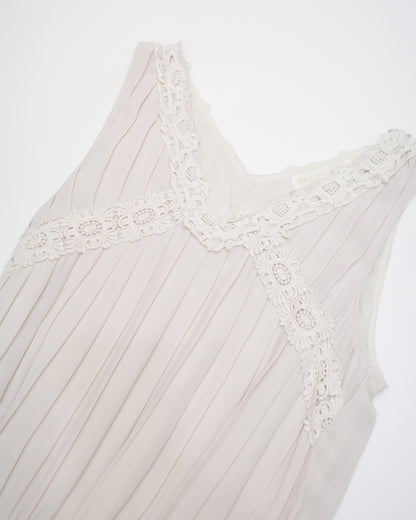 Off-White Ruffle Lace Mini Dress