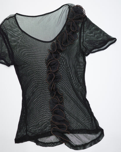 Black Sheer Mesh Top