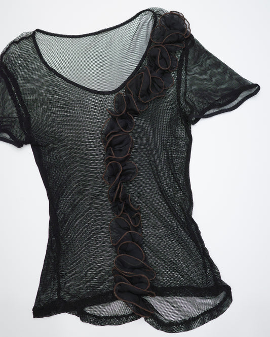 Black Sheer Mesh Top