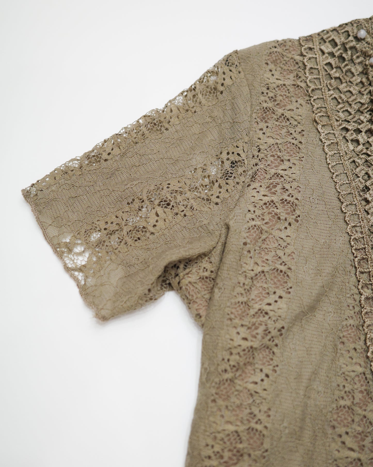 Taupe Layered Lace Top