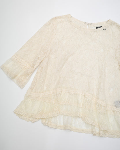 Cream Sheer Lace Top