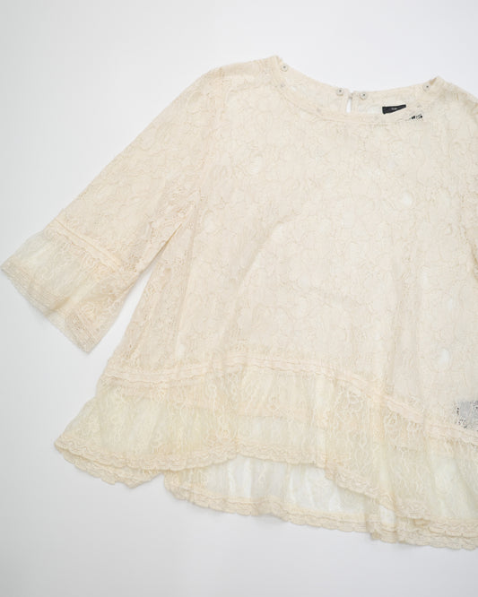 Cream Sheer Lace Top