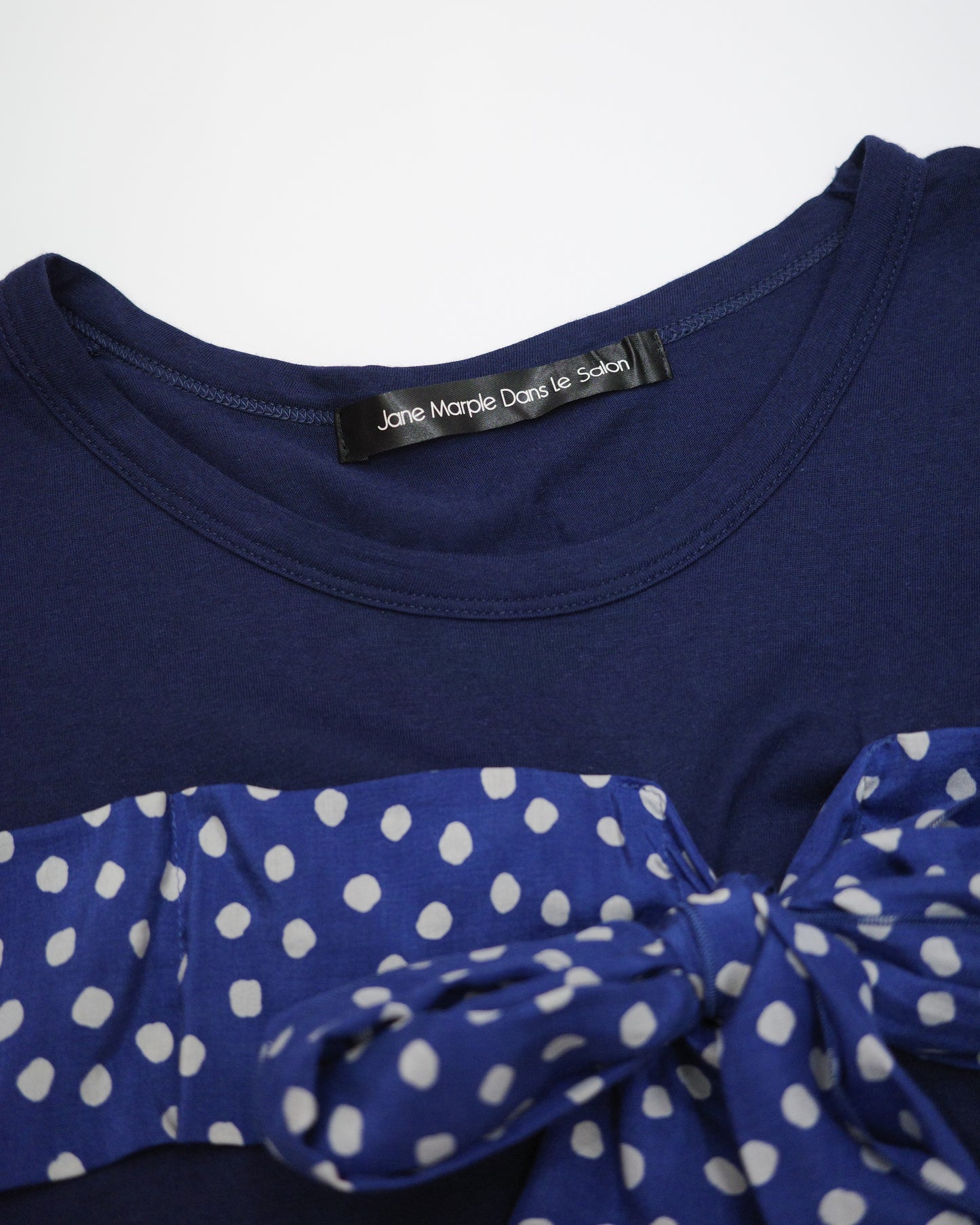 Jane Marple Blue Polka Dot Bow Tee