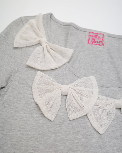 Grey Bow Tee