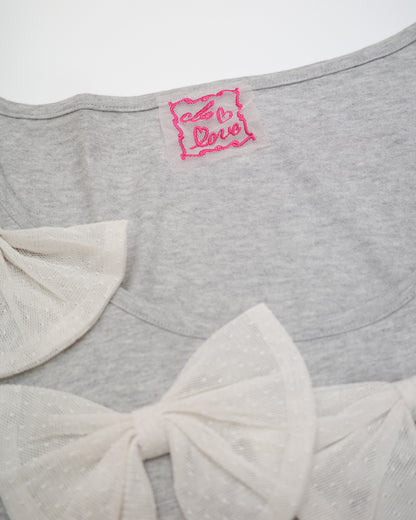 Grey Bow Tee