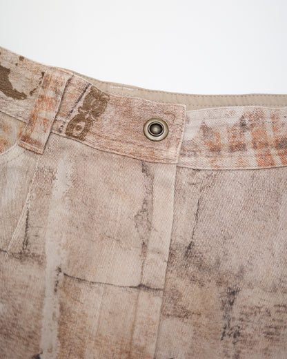Newspaper Print Asymmetrical Skirt