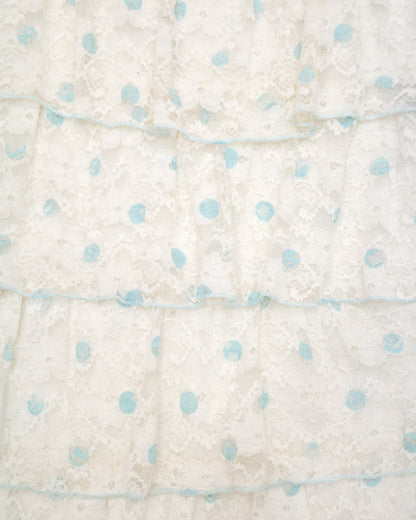 Blue Dots Lace Tiered Top