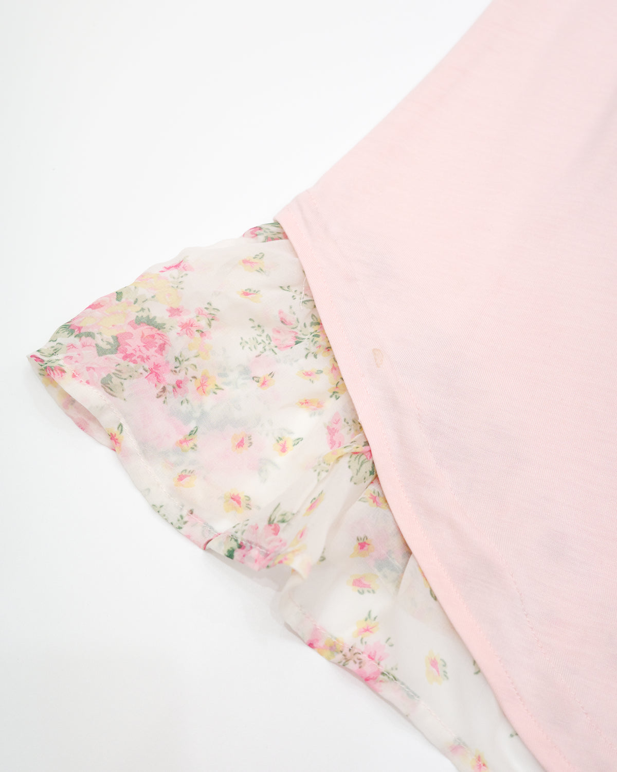 Pink Floral Trim Top