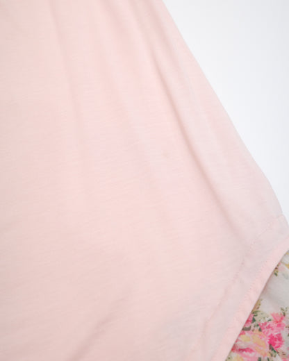 Pink Floral Trim Top