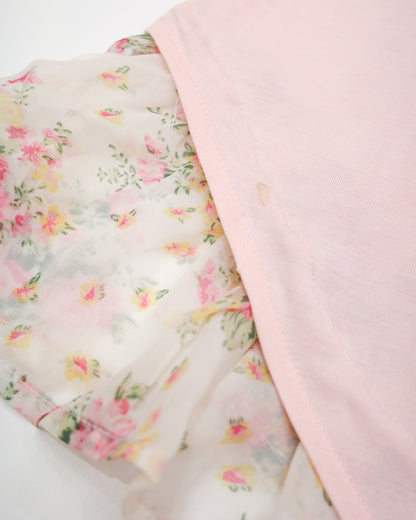 Pink Floral Trim Top
