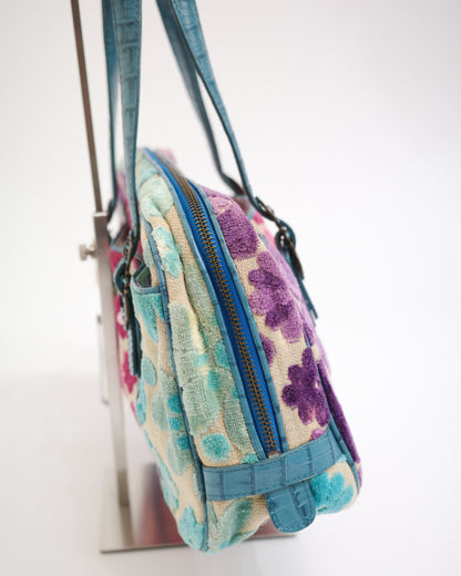 Think Bee! Teal Velvet Bag