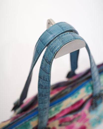 Think Bee! Teal Velvet Bag