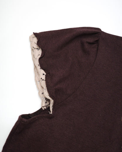 Brown Floral Embroidered Top
