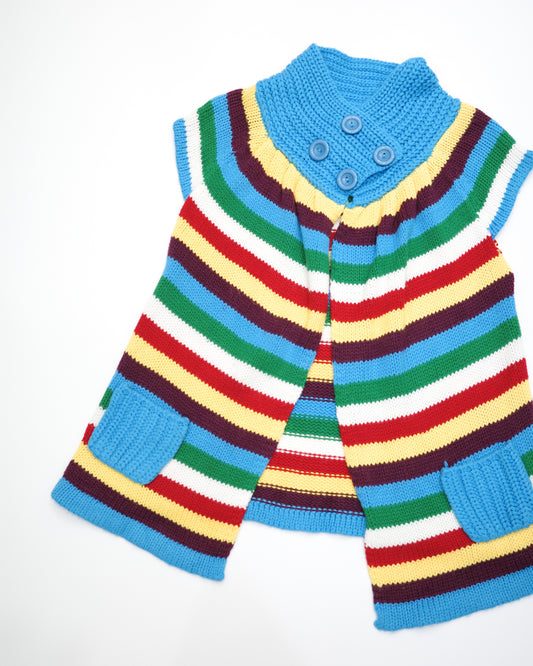 Multicolored Striped Knit Outer