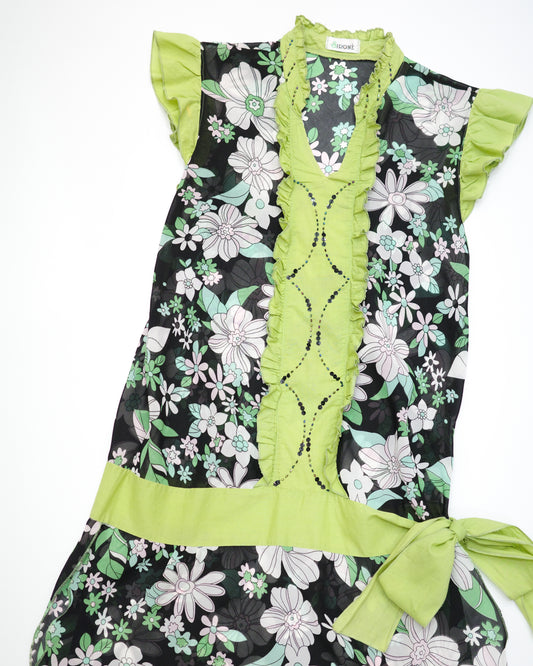 Green and Black Floral Dress