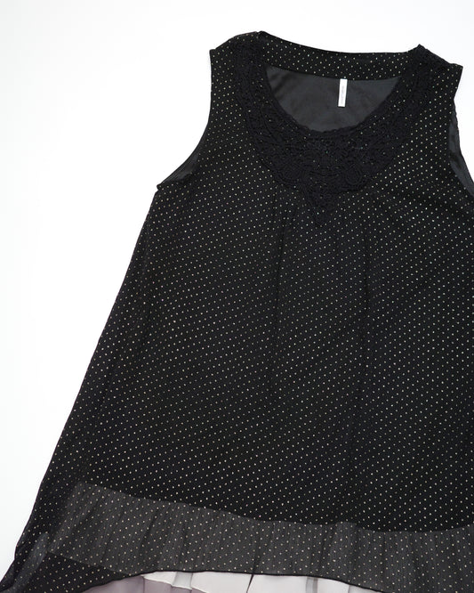 Black Gold-Dot Layered Dress