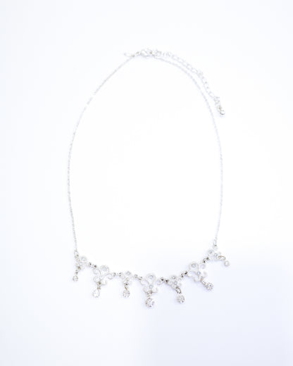 Avon Silver Filigree Rhinestone Necklace