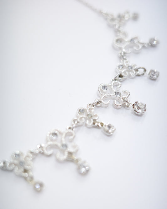 Avon Silver Filigree Rhinestone Necklace