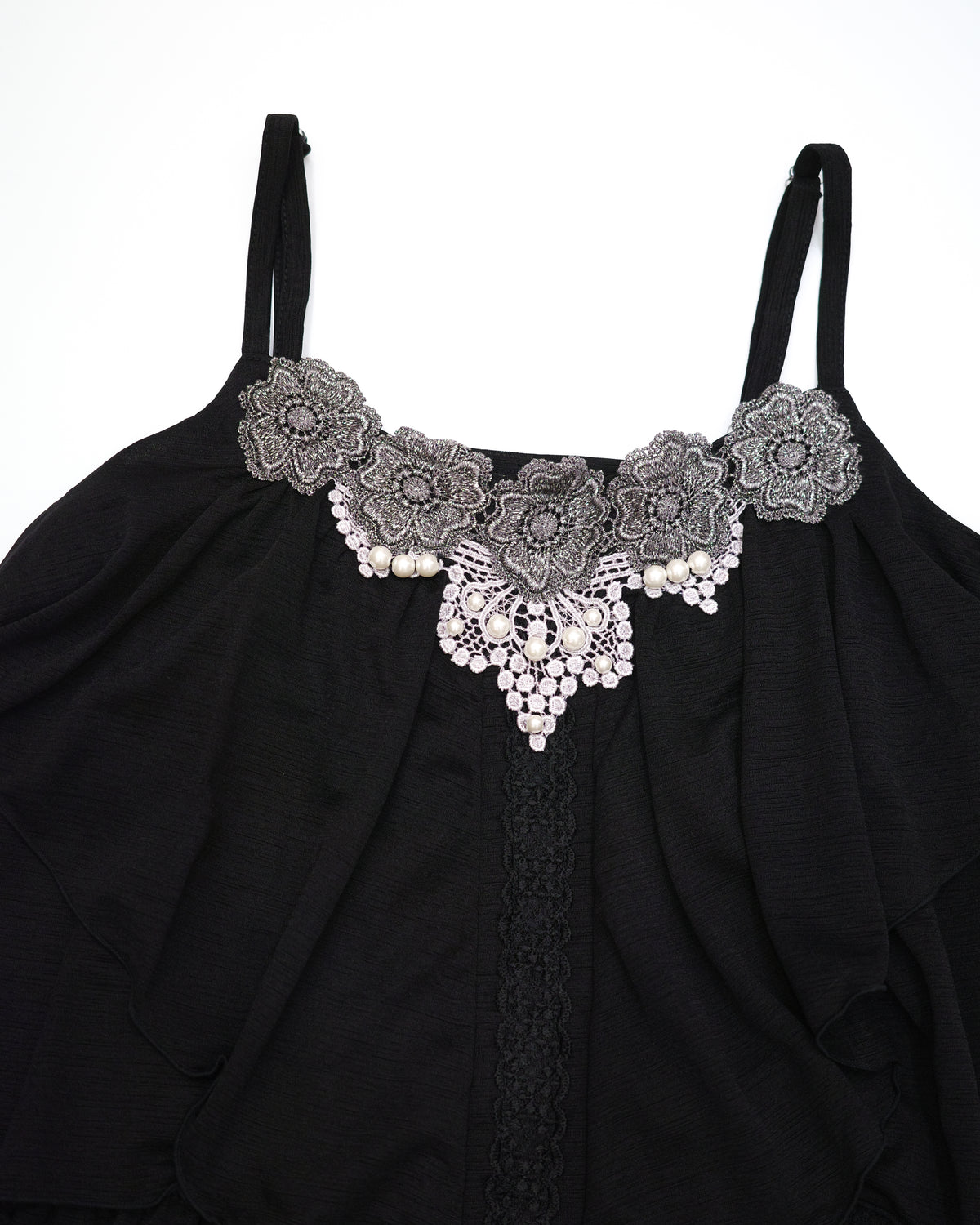 Axes Femme Black Tiered Lace Cami
