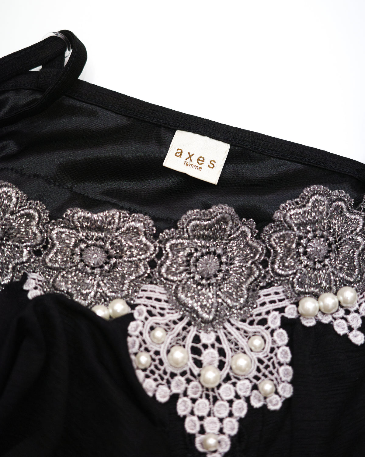 Axes Femme Black Tiered Lace Cami