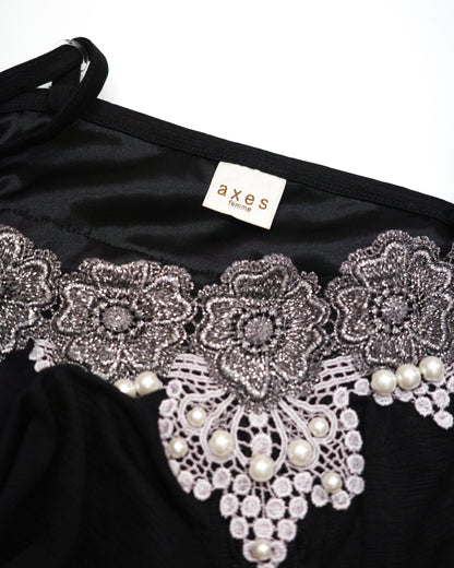 Axes Femme Black Tiered Lace Cami