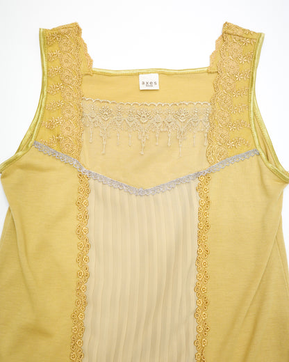 Axes Femme Mustard Yellow Pleated Cami