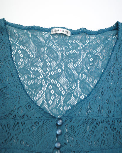 Teal Lace Cardigan