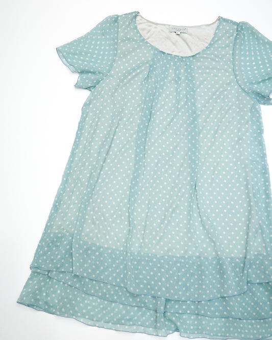 Mint Green Dots Chiffon Dress