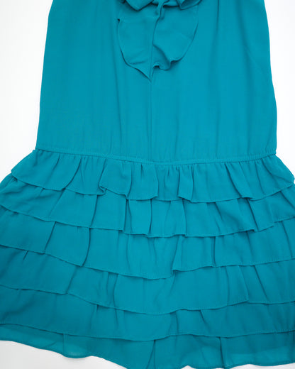 Teal Ruffled Tiered Cami Romper