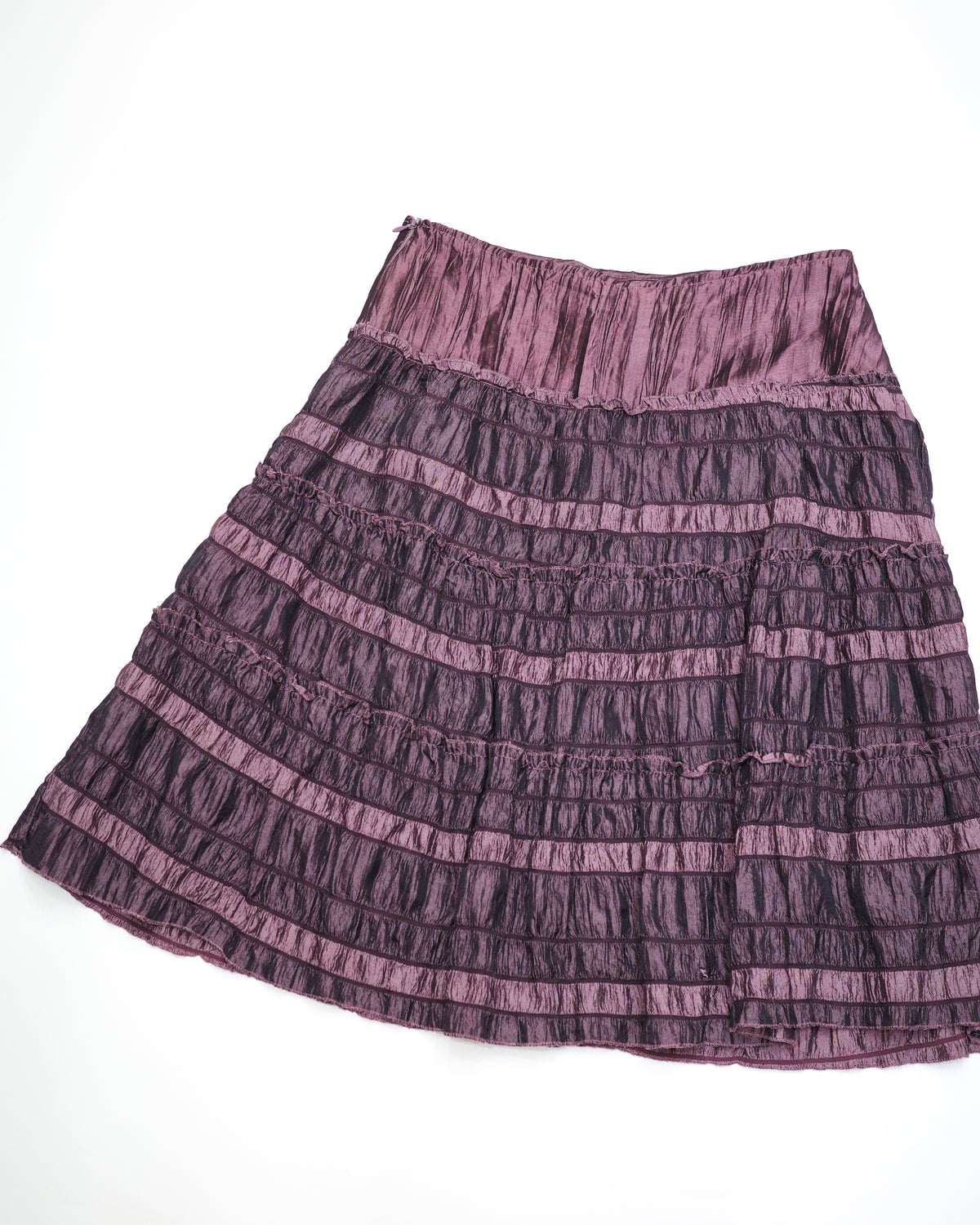 Purple Crinkled Tiered Skirt